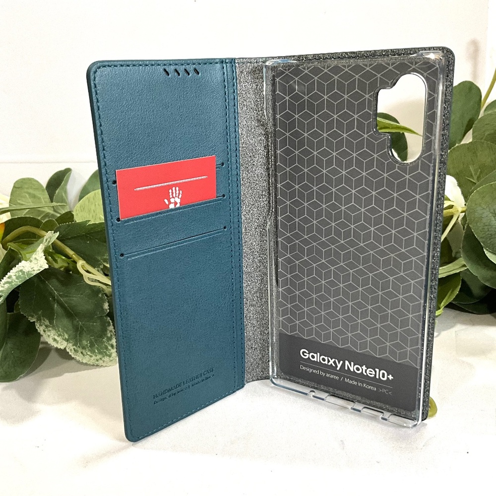 Araree Mustang Diary Ash Blue Handmade Wallet Case for Galaxy Note10